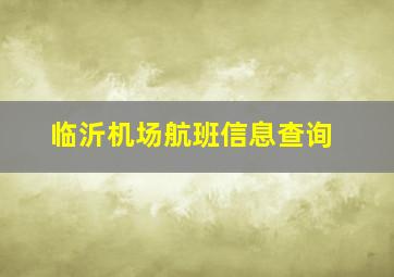 临沂机场航班信息查询