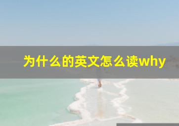 为什么的英文怎么读why