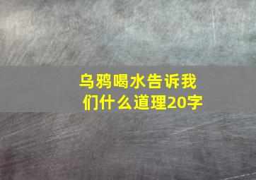 乌鸦喝水告诉我们什么道理20字