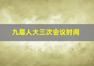 九届人大三次会议时间