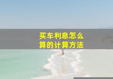 买车利息怎么算的计算方法