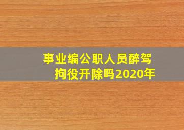 事业编公职人员醉驾拘役开除吗2020年