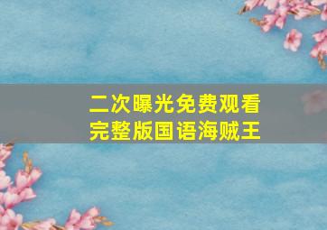 二次曝光免费观看完整版国语海贼王