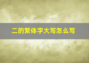 二的繁体字大写怎么写