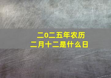 二0二五年农历二月十二是什么日