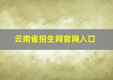 云南省招生网官网入口