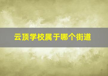 云顶学校属于哪个街道