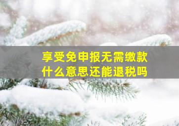 享受免申报无需缴款什么意思还能退税吗