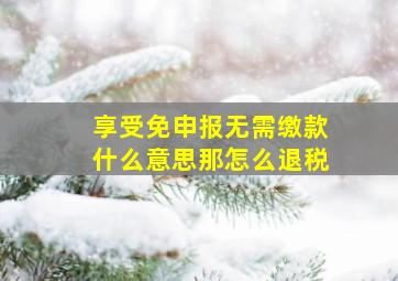 享受免申报无需缴款什么意思那怎么退税