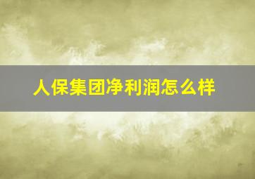 人保集团净利润怎么样