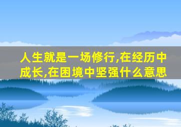 人生就是一场修行,在经历中成长,在困境中坚强什么意思