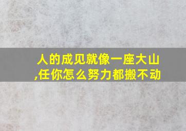 人的成见就像一座大山,任你怎么努力都搬不动