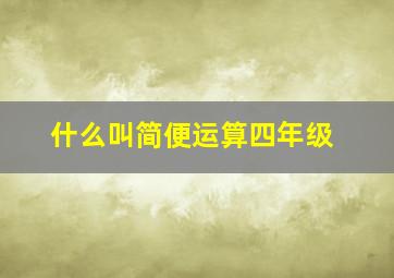 什么叫简便运算四年级