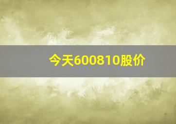 今天600810股价