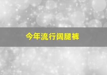 今年流行阔腿裤