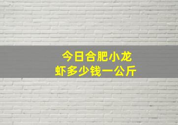 今日合肥小龙虾多少钱一公斤