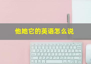 他她它的英语怎么说