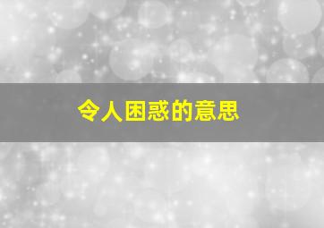 令人困惑的意思