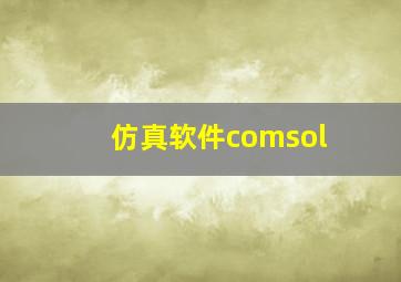 仿真软件comsol