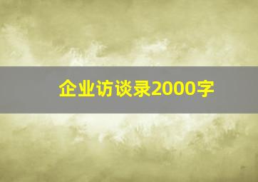 企业访谈录2000字