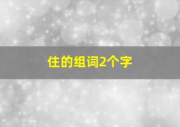 住的组词2个字