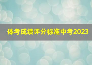 体考成绩评分标准中考2023