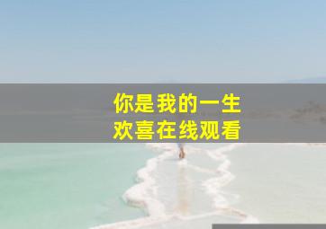 你是我的一生欢喜在线观看