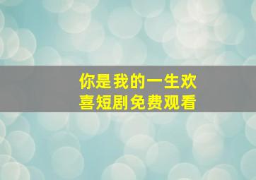 你是我的一生欢喜短剧免费观看