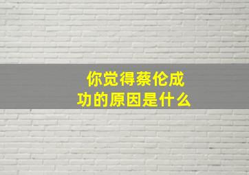 你觉得蔡伦成功的原因是什么