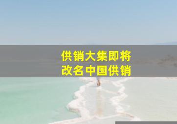 供销大集即将改名中国供销