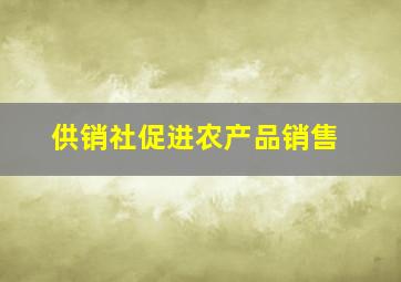 供销社促进农产品销售