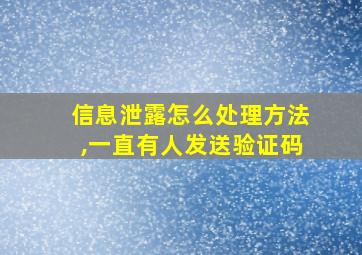 信息泄露怎么处理方法,一直有人发送验证码