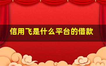 信用飞是什么平台的借款