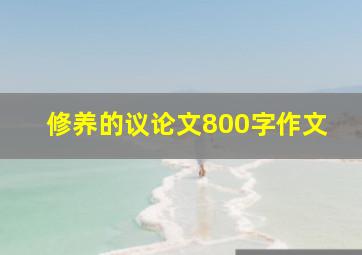 修养的议论文800字作文