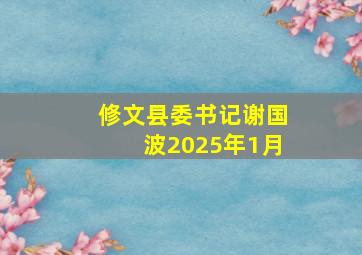 修文县委书记谢国波2025年1月