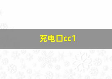 充电口cc1