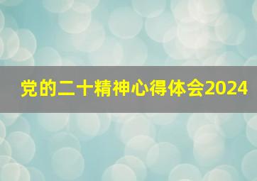 党的二十精神心得体会2024