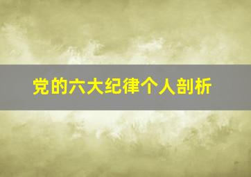 党的六大纪律个人剖析