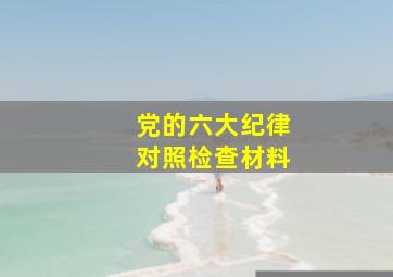 党的六大纪律对照检查材料