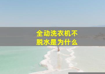 全动洗衣机不脱水是为什么