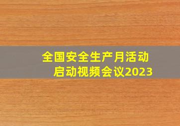 全国安全生产月活动启动视频会议2023