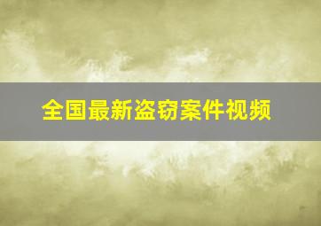 全国最新盗窃案件视频