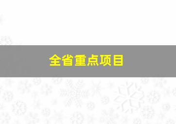 全省重点项目