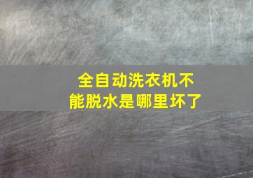 全自动洗衣机不能脱水是哪里坏了