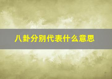 八卦分别代表什么意思