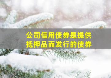 公司信用债券是提供抵押品而发行的债券