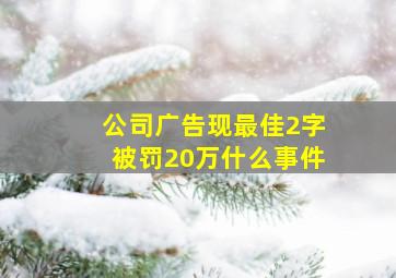 公司广告现最佳2字被罚20万什么事件