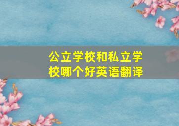 公立学校和私立学校哪个好英语翻译