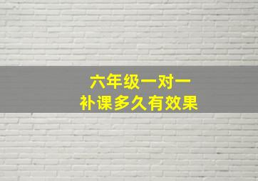 六年级一对一补课多久有效果