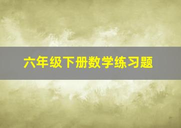 六年级下册数学练习题